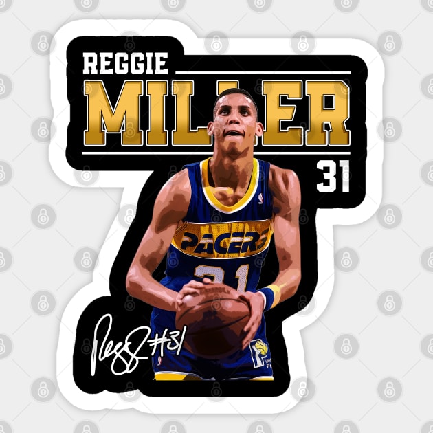 Reggie Miller Choke Sign Basketball Legend Signature Vintage Retro 80s 90s Bootleg Rap Style Sticker by CarDE